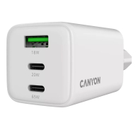 CANYON Ładowarka sieciowa CU65ACC GaN 65W 2xPD 1xQC EU Biała - 1316032 - zdjęcie 4